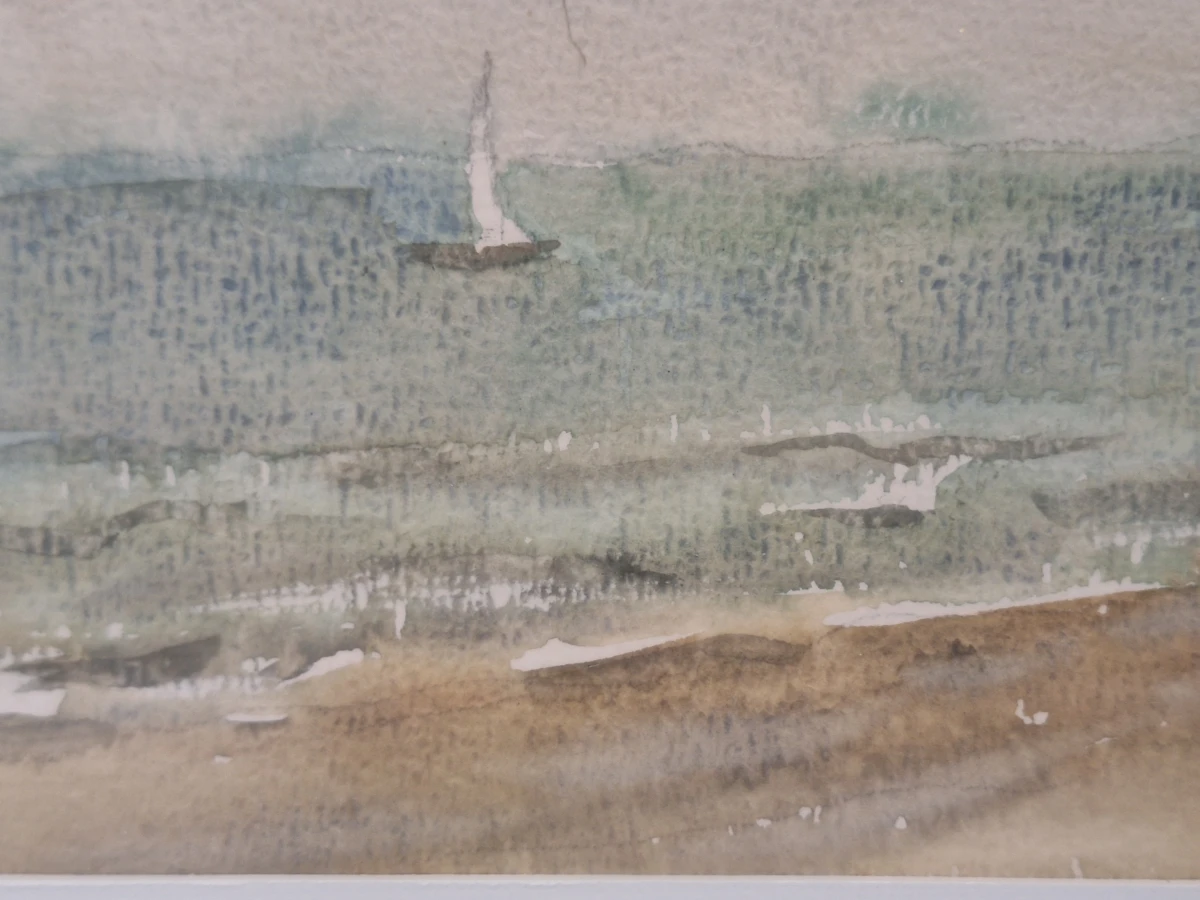 Set van 4 antieke/vintage aquarellen - kust, duinen en bos - gesigneerd Th. Tavernier (1962-1964) - foto 41