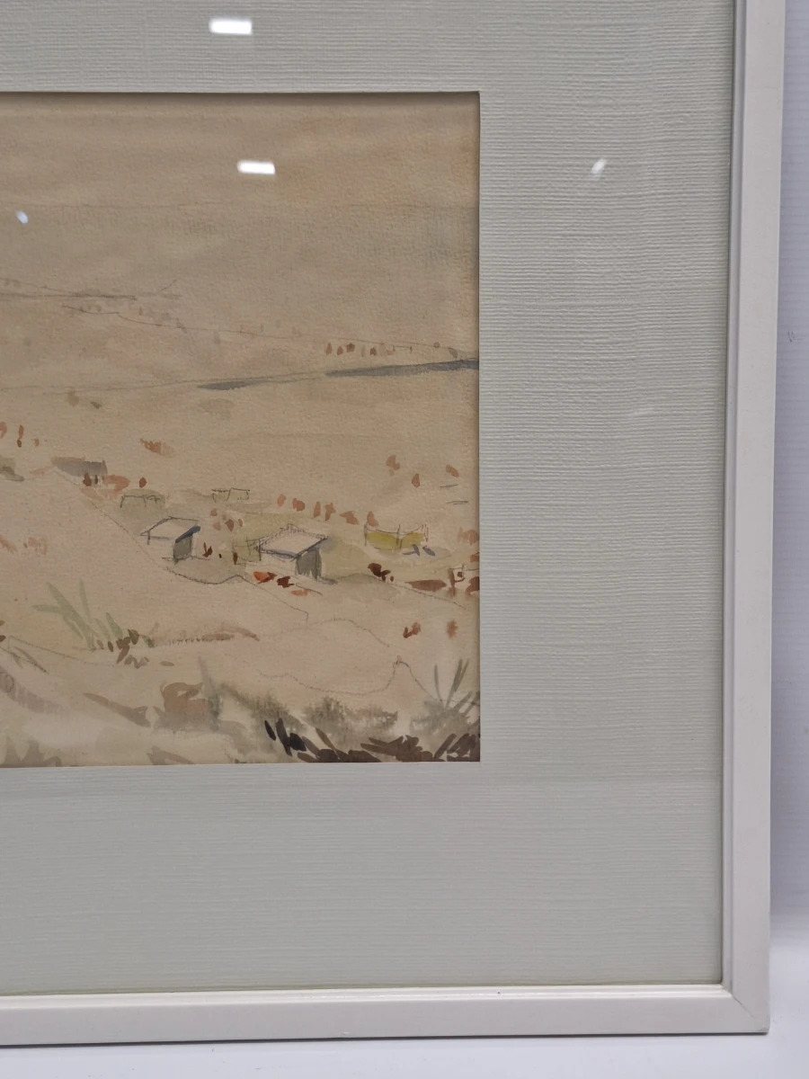 Set van 4 antieke/vintage aquarellen - kust, duinen en bos - gesigneerd Th. Tavernier (1962-1964) - foto 31