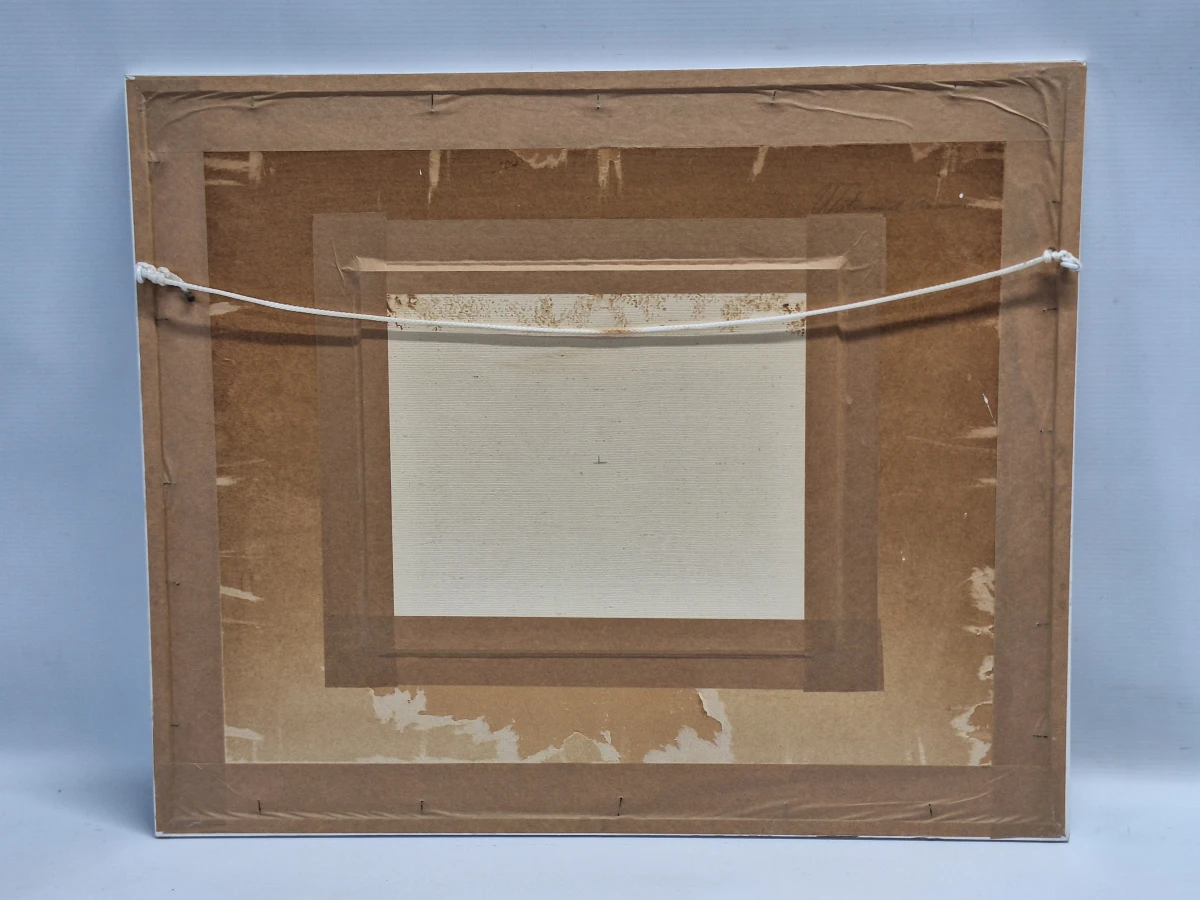 Set van 4 antieke/vintage aquarellen - kust, duinen en bos - gesigneerd Th. Tavernier (1962-1964) - foto 23