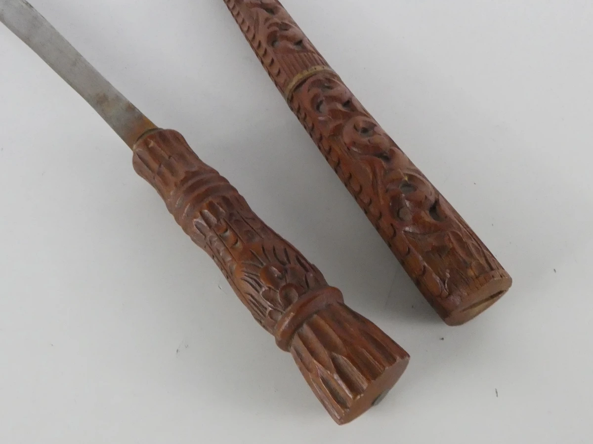Oosterse vleesvork en -mes met souvenir kortzwaard - foto 19