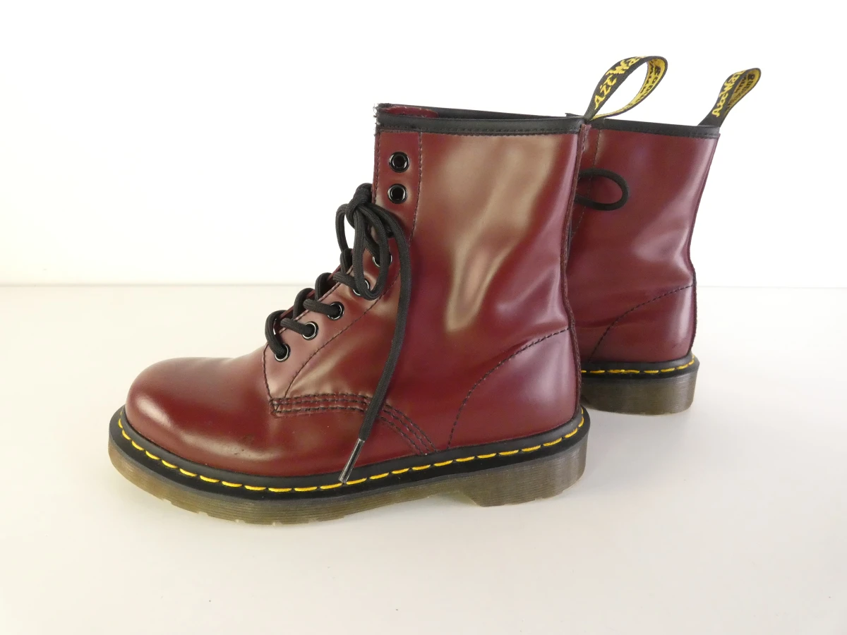 Gemerkte Dr. Martens – Model 1460 Smooth (Cherry Red) – Maat 38 - foto 4