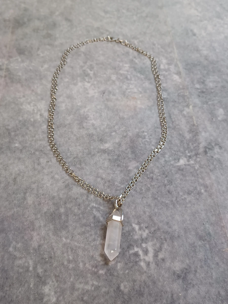 Sieradenset met rozenkwarts hanger en armband - foto 4