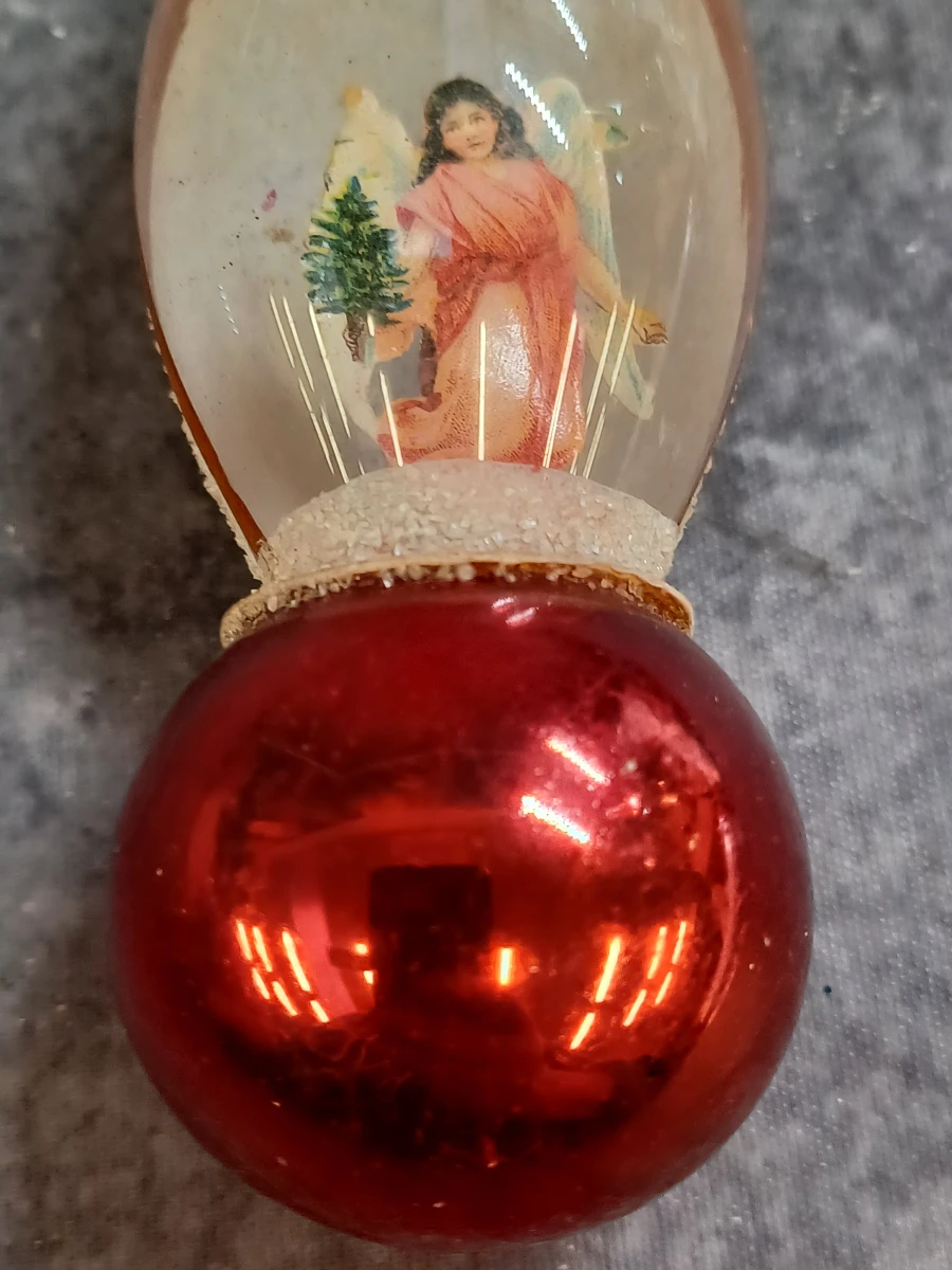 Vintage glazen kersthanger met engel - foto 4