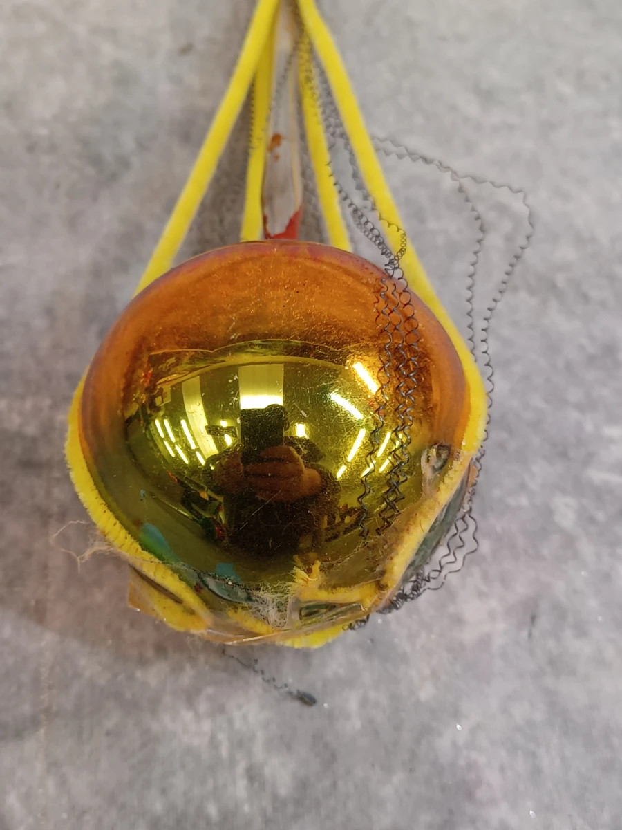 Set van twee vintage glazen luchtballon kerstornamenten - foto 5