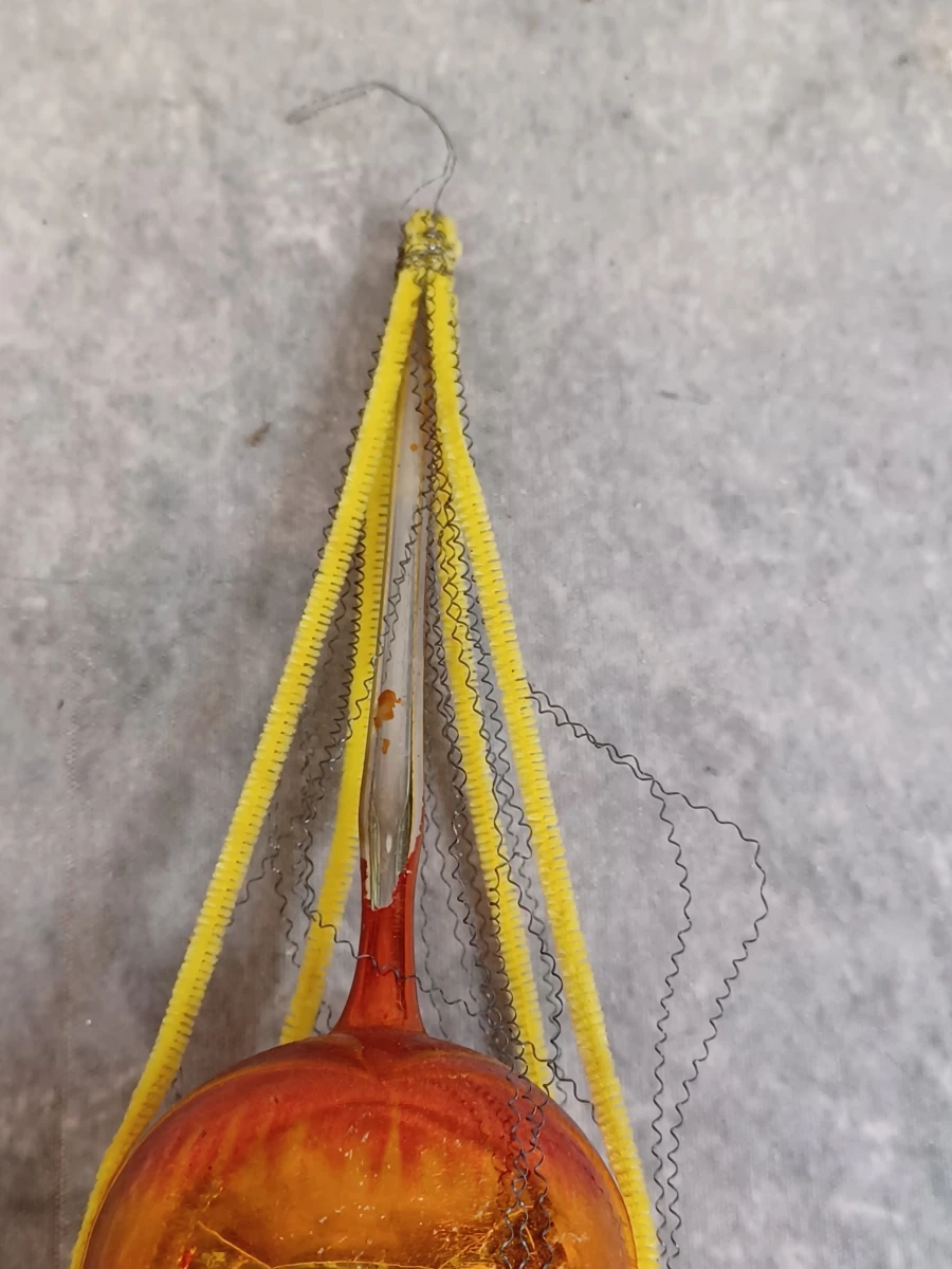 Set van twee vintage glazen luchtballon kerstornamenten - foto 6