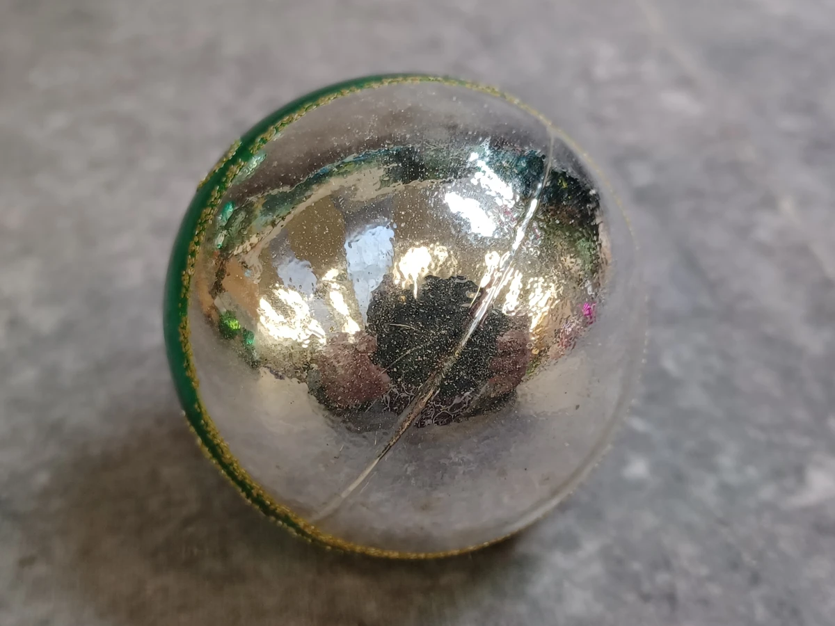 Unieke vintage kerstversiering set - 7 Glazen kerstballen en piek - foto 4