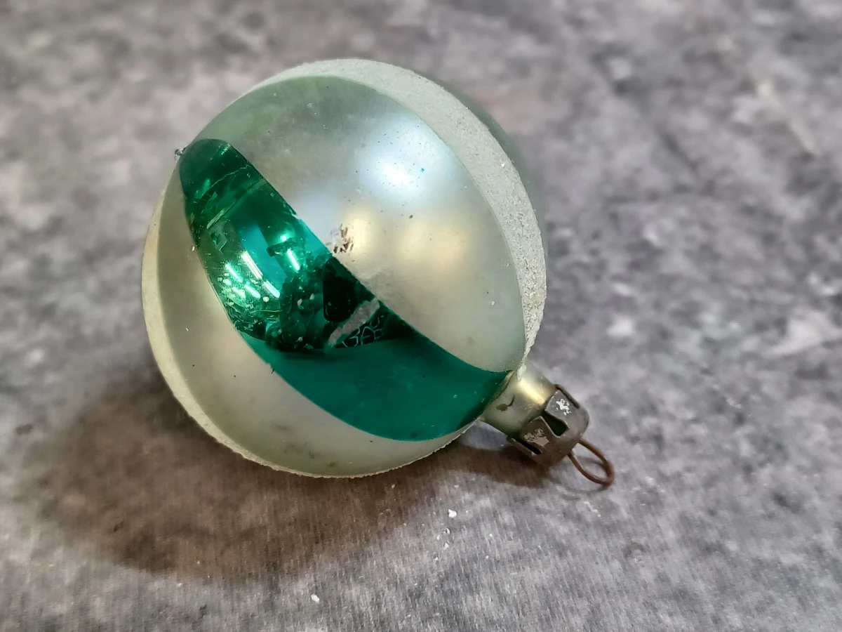 Unieke vintage kerstversiering set - 7 Glazen kerstballen en piek - foto 5