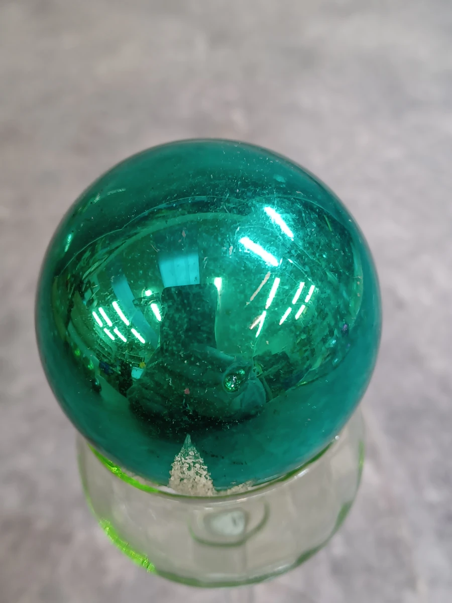Unieke vintage kerstversiering set - 7 Glazen kerstballen en piek - foto 8