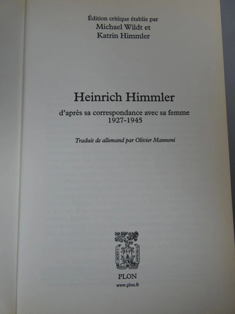 Boek: Heinrich Himmler - d'après sa correspondance avec sa femme 1927-1945 - foto 3