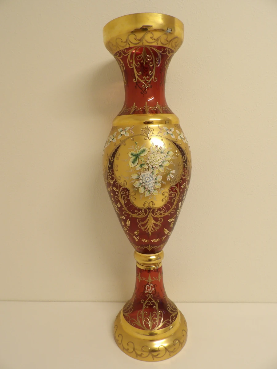 Boheems glazen (kristal?) vaas - foto 2