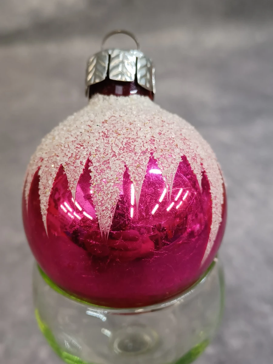 Vintage glazen kerstdecoratie set: piek, kerstballen en kralenslinger - foto 17