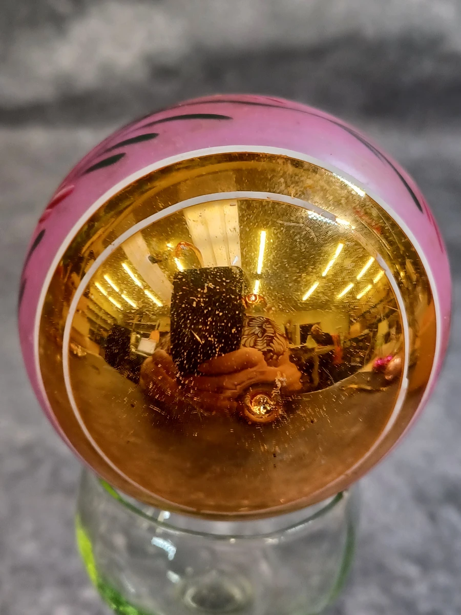 Vintage glazen kerstdecoratie set: piek, kerstballen en kralenslinger - foto 20