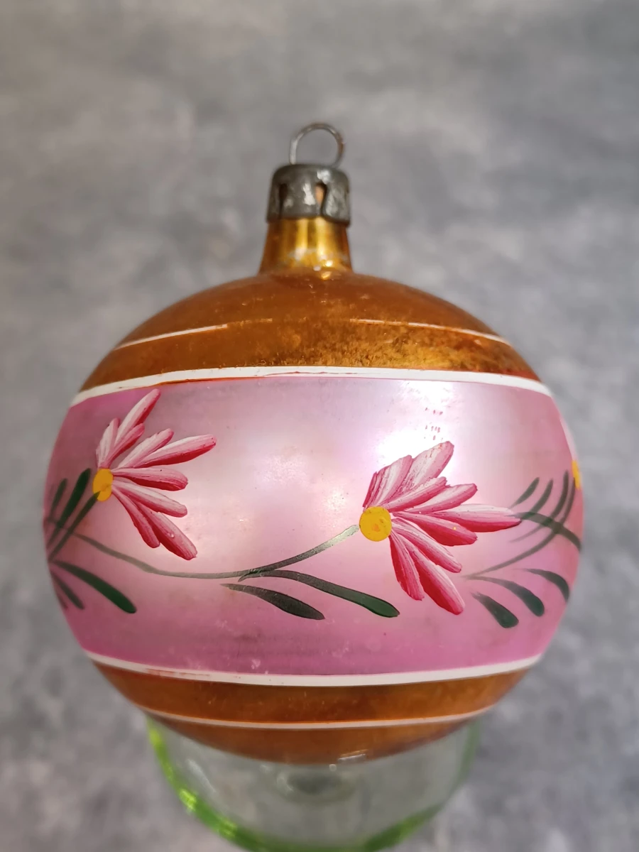 Vintage glazen kerstdecoratie set: piek, kerstballen en kralenslinger - foto 19