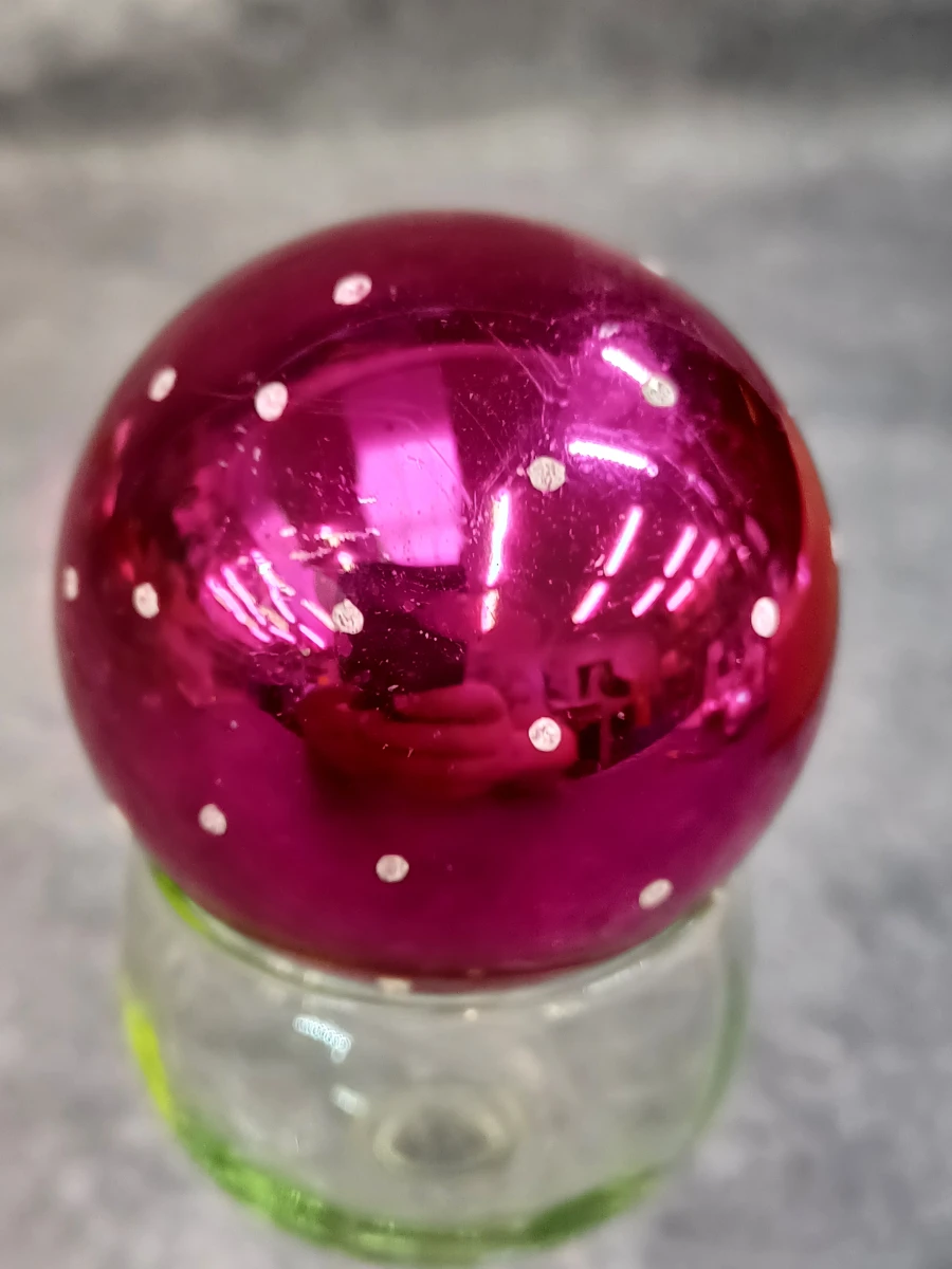 Vintage glazen kerstdecoratie set: piek, kerstballen en kralenslinger - foto 14