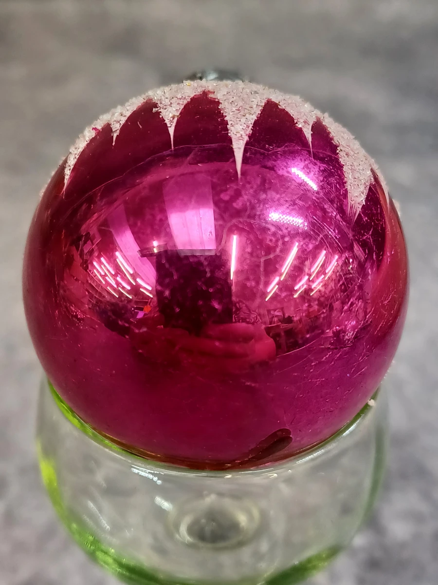 Vintage glazen kerstdecoratie set: piek, kerstballen en kralenslinger - foto 18