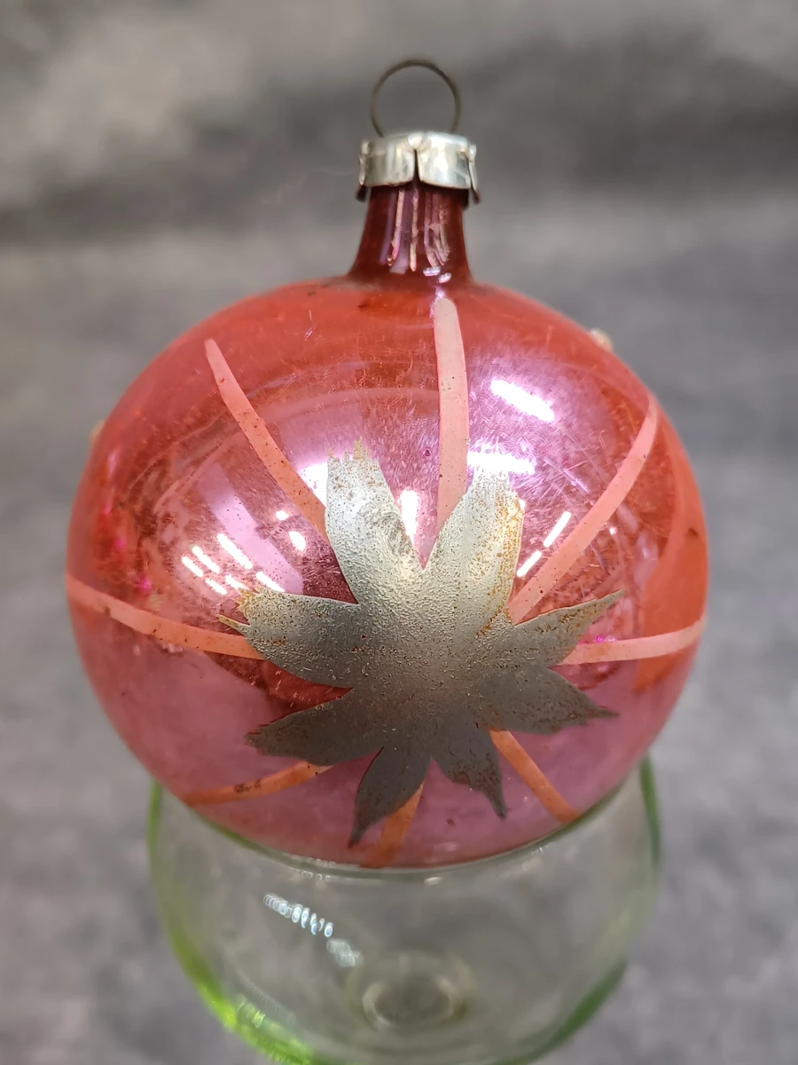 Vintage glazen kerstdecoratie set: piek, kerstballen en kralenslinger - foto 9