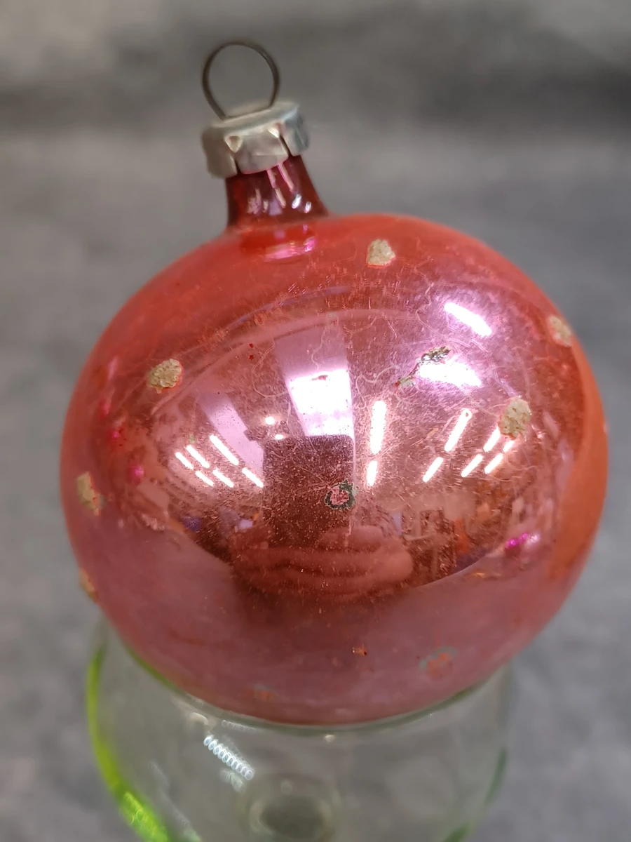 Vintage glazen kerstdecoratie set: piek, kerstballen en kralenslinger - foto 10
