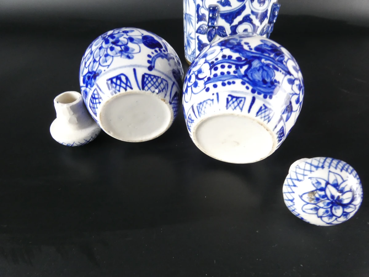 Decoratieve 3-delige blauw-witte porseleinen set - foto 4