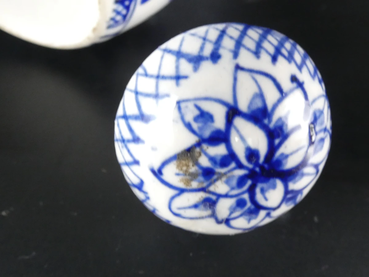 Decoratieve 3-delige blauw-witte porseleinen set - foto 5