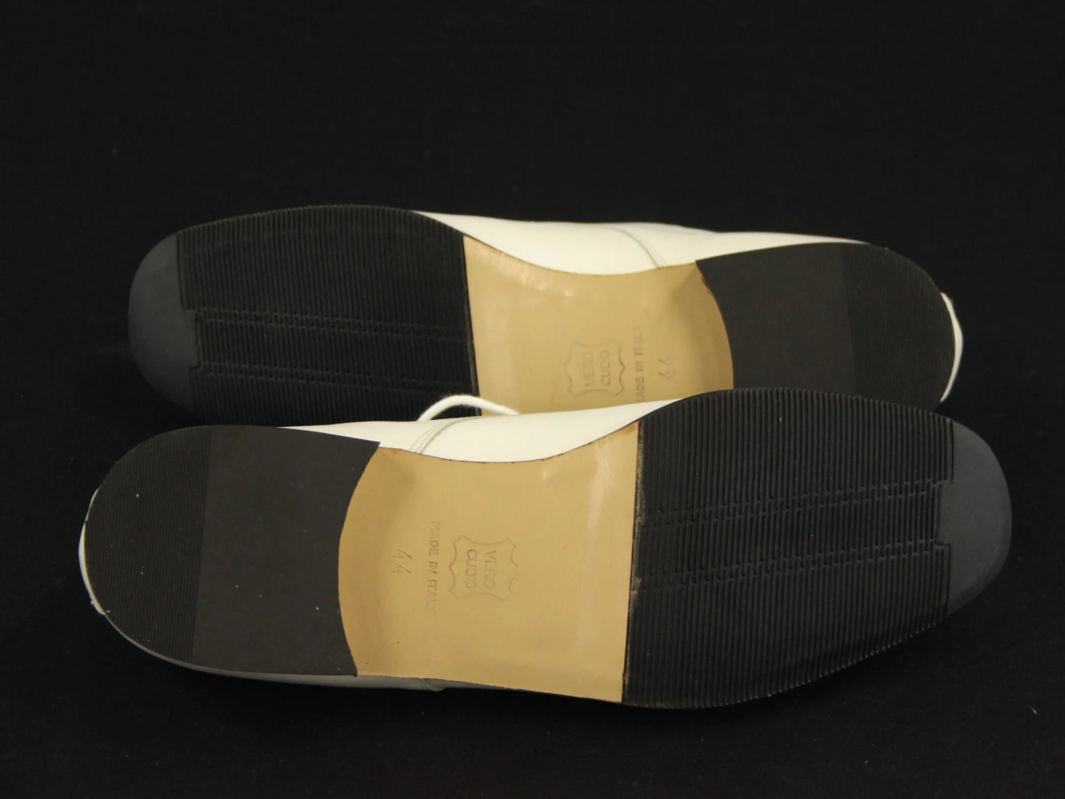 Witte leren Italiaanse herenschoenen - maat 44 – zo goed als nieuw - foto 5