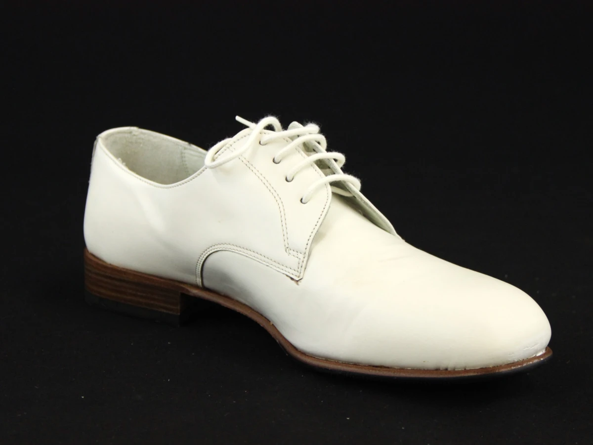 Witte leren Italiaanse herenschoenen - maat 44 – zo goed als nieuw - foto 7