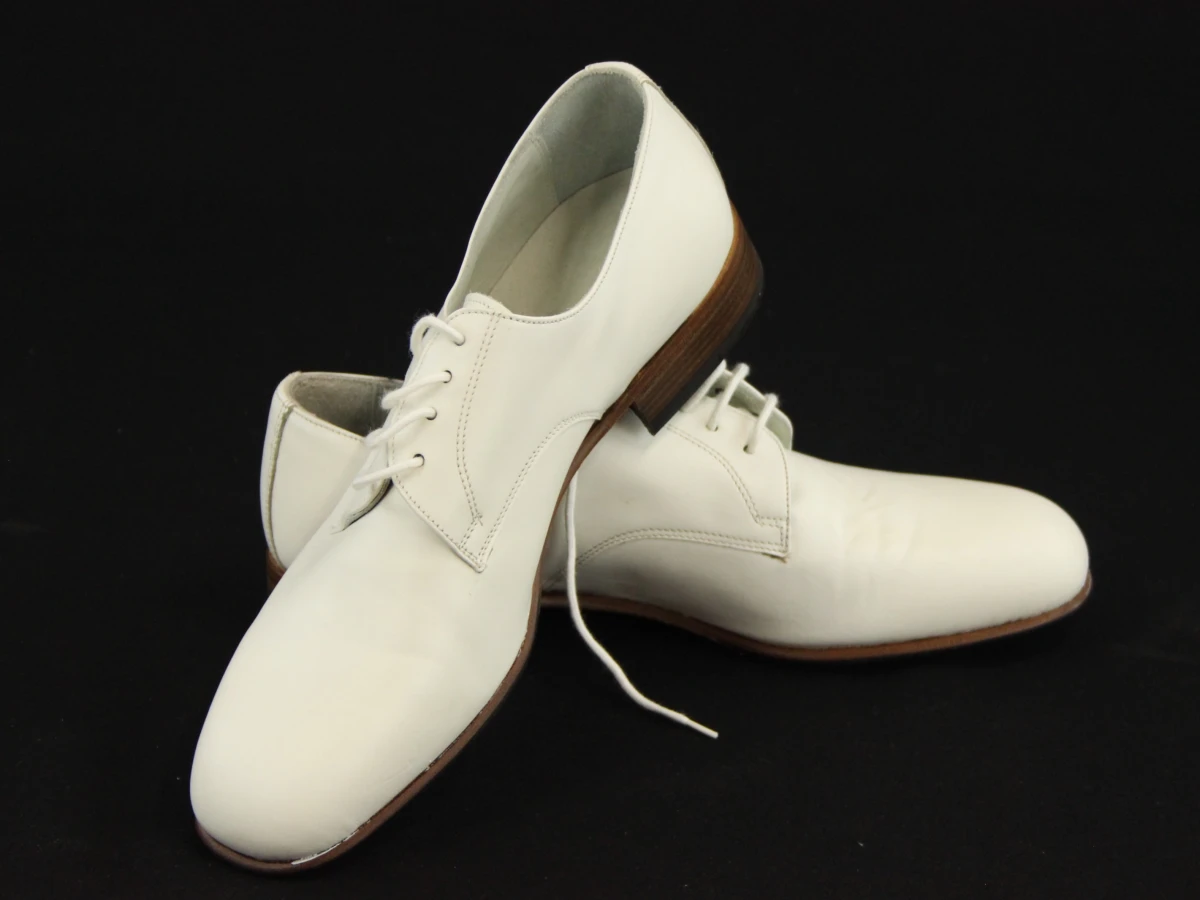 Witte leren Italiaanse herenschoenen - maat 44 – zo goed als nieuw - foto 10