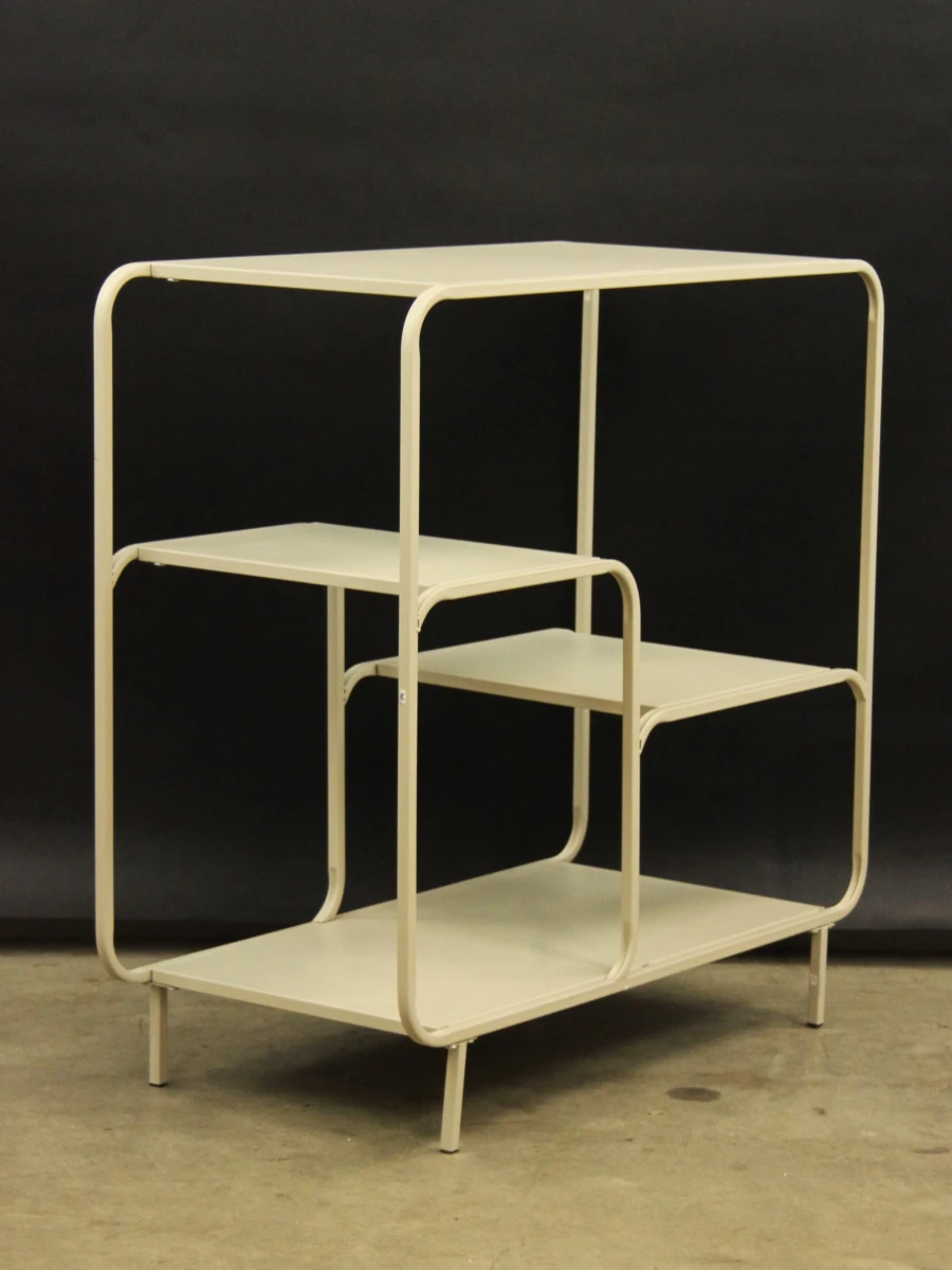 Metalen bijzettafel - etagère met verspringende niveaus - crèmekleurig - foto 3