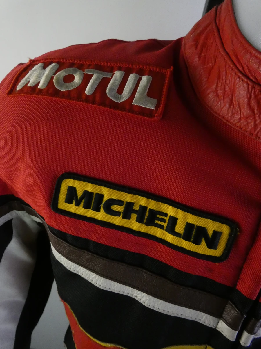 Lederen racejack met sponsorpatches - Euro Stars SBI - maat XS - foto 2
