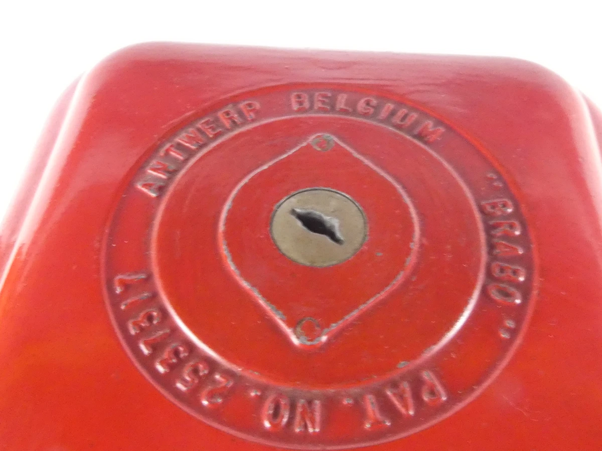 Vintage Belgische rode kauwgom- en snoepautomaat (verzamelobject) - foto 4