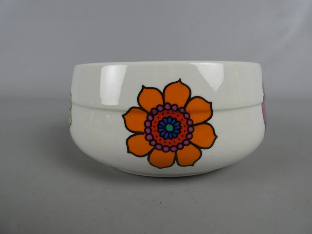 Vintage steelpan met kleurrijke bloemenprint - foto 3
