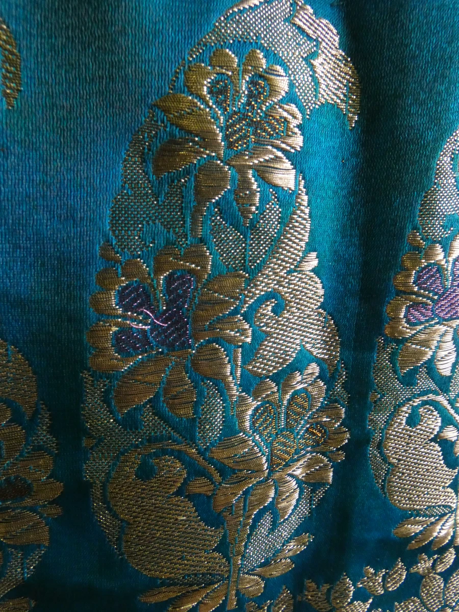 Traditionele turquoiseblauwe sari-set - foto 2