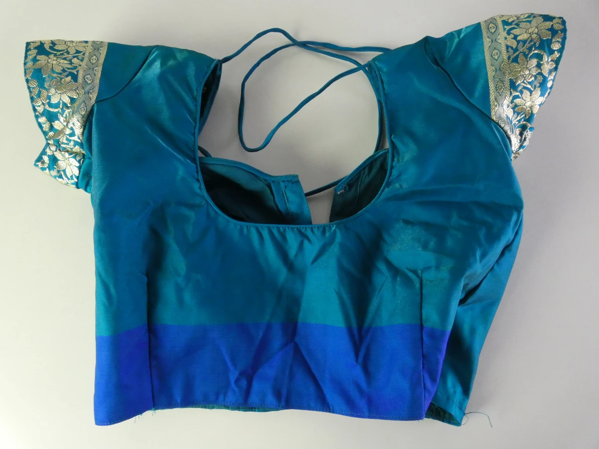 Traditionele turquoiseblauwe sari-set - foto 6