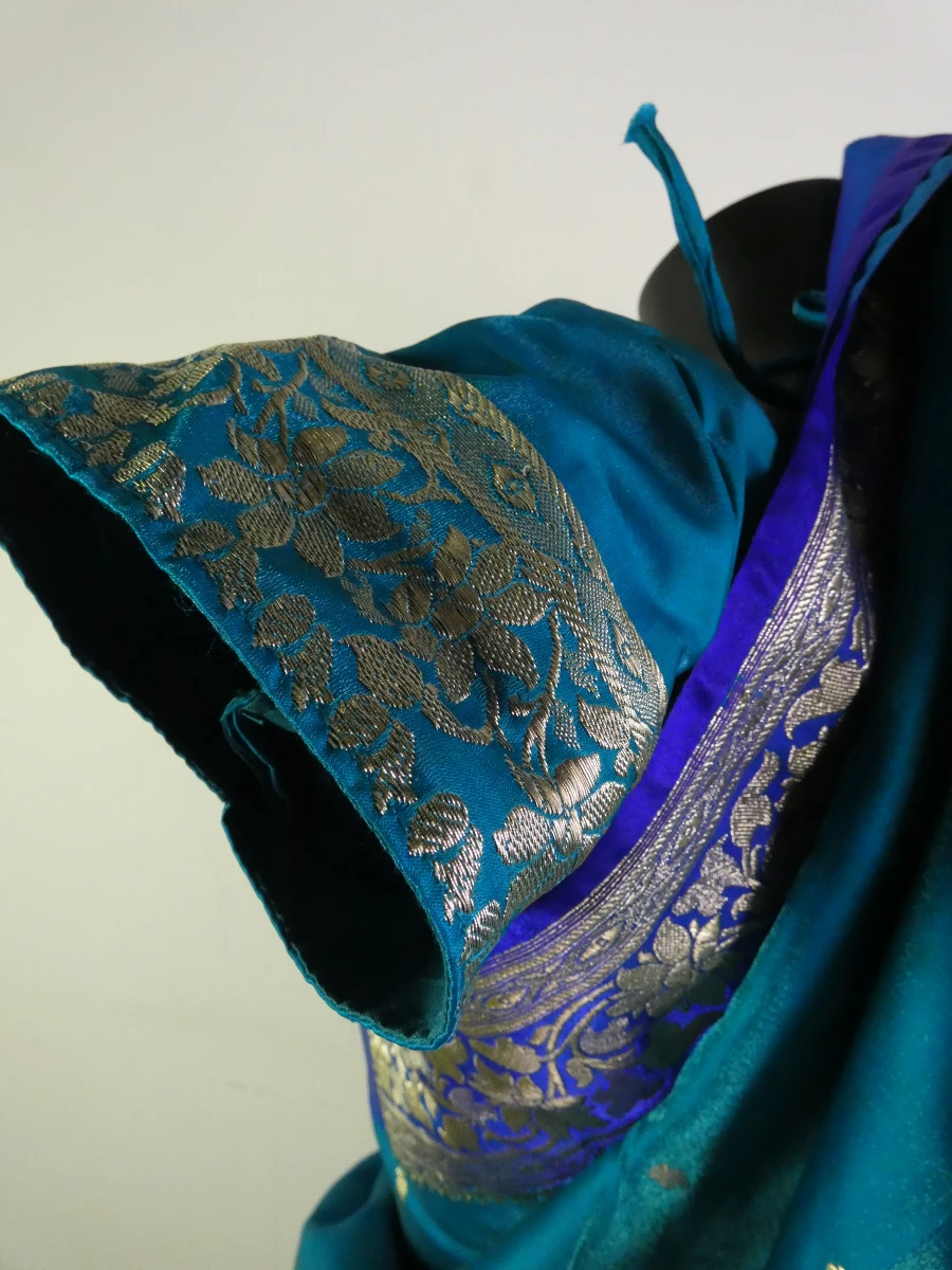 Traditionele turquoiseblauwe sari-set - foto 15