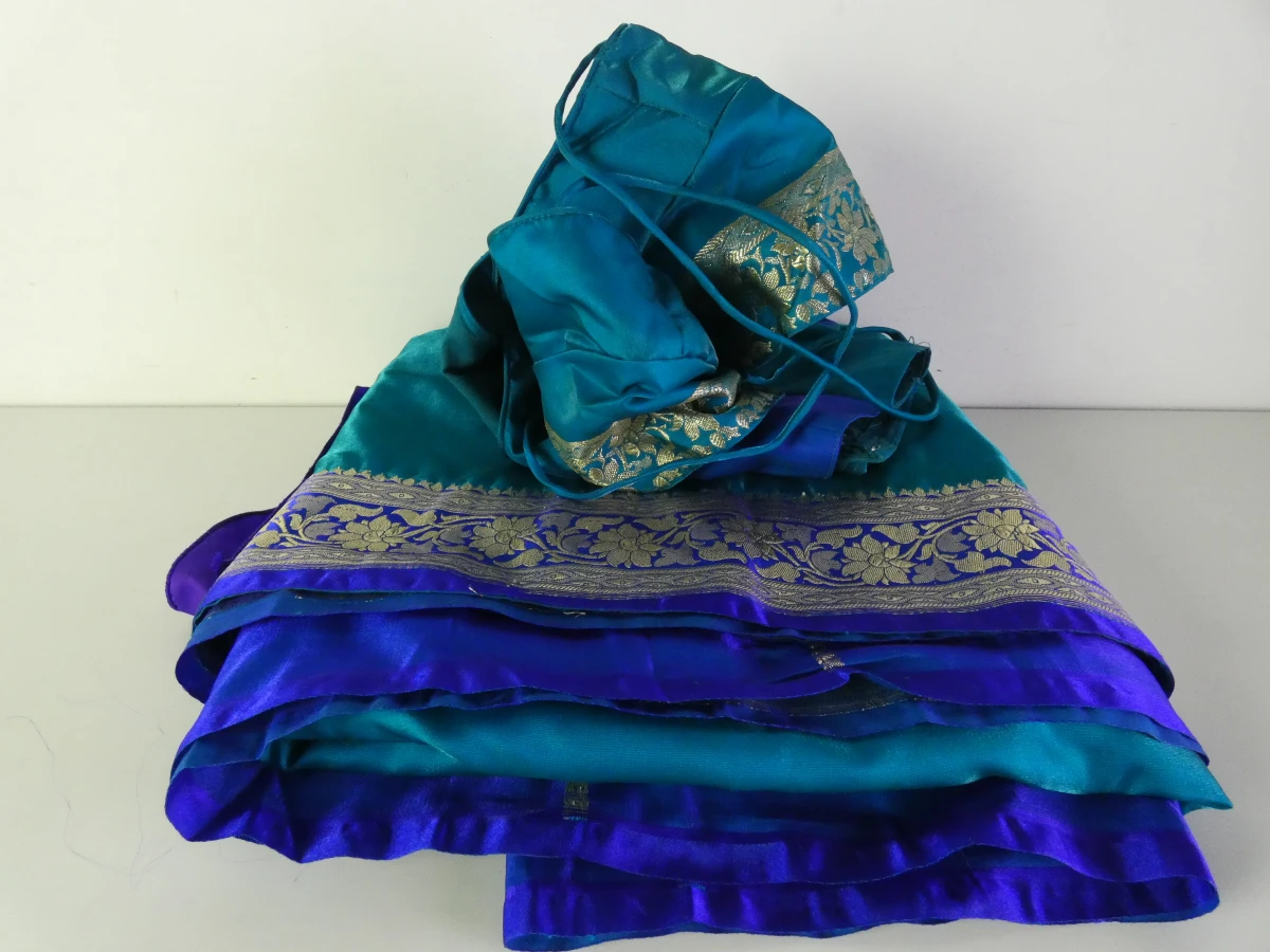 Traditionele turquoiseblauwe sari-set - foto 16