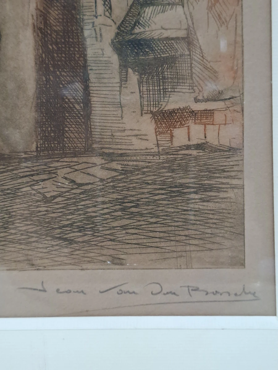 Originele Kleurenets 'Dans la Casbah – Alger' (Jean Van Den Bossche, 1937) – Gelimiteerde Oplage - foto 2