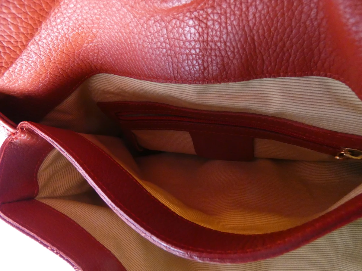 Grote rode leren handtas van Natan - foto 7