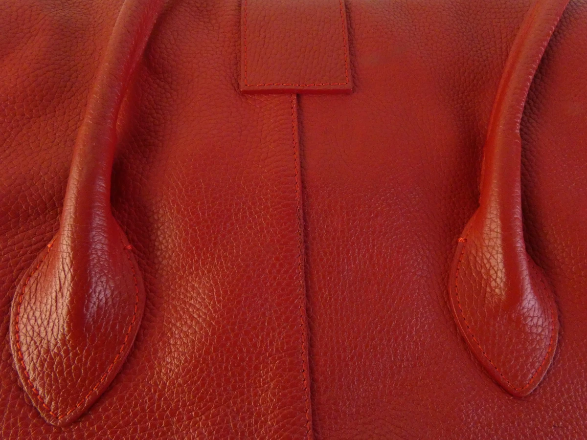 Grote rode leren handtas van Natan - foto 5
