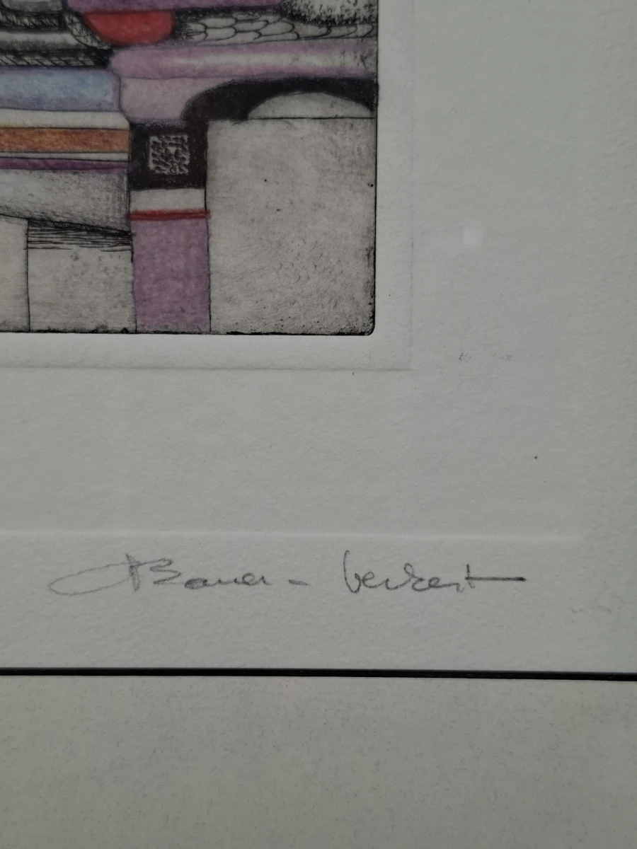 Gelimiteerde Geometrisch-Abstracte Diptiek Ets – Jürgen Bauer (Beckert) - foto 2