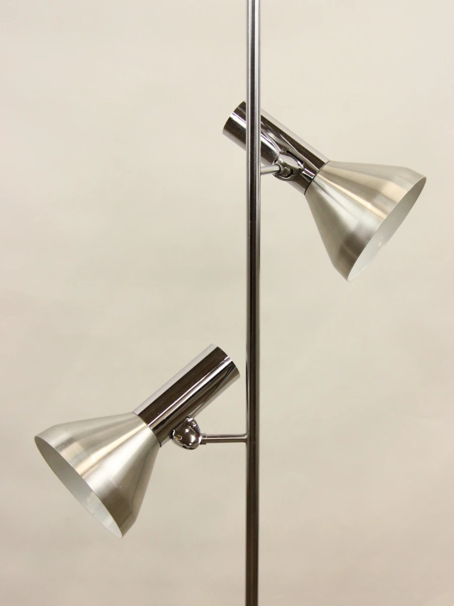 70s chroom vloerlamp met 3 draaibare spots - foto 4