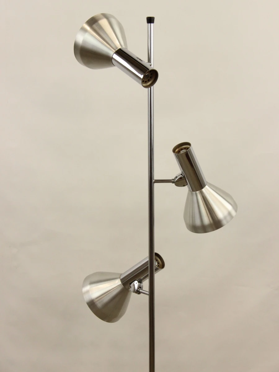 70s chroom vloerlamp met 3 draaibare spots - foto 5