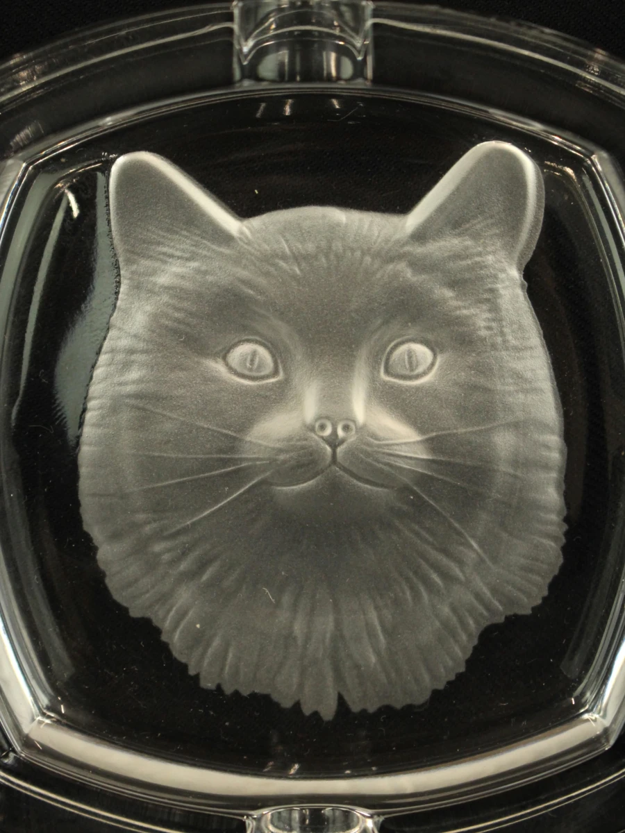 Kattenmotief asbak - Cristal d’Arques Stijl - foto 4
