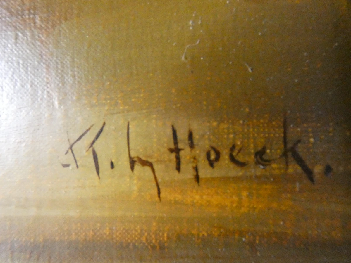 Olieverfschilderij "Stilleven met aardbeien" – gesigneerd Raymond van Hoeck - foto 4