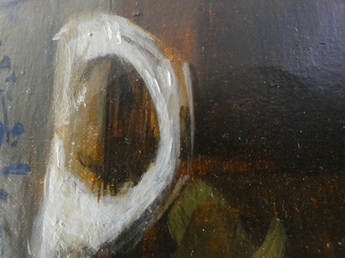 Olieverfschilderij "Stilleven met aardbeien" – gesigneerd Raymond van Hoeck - foto 12