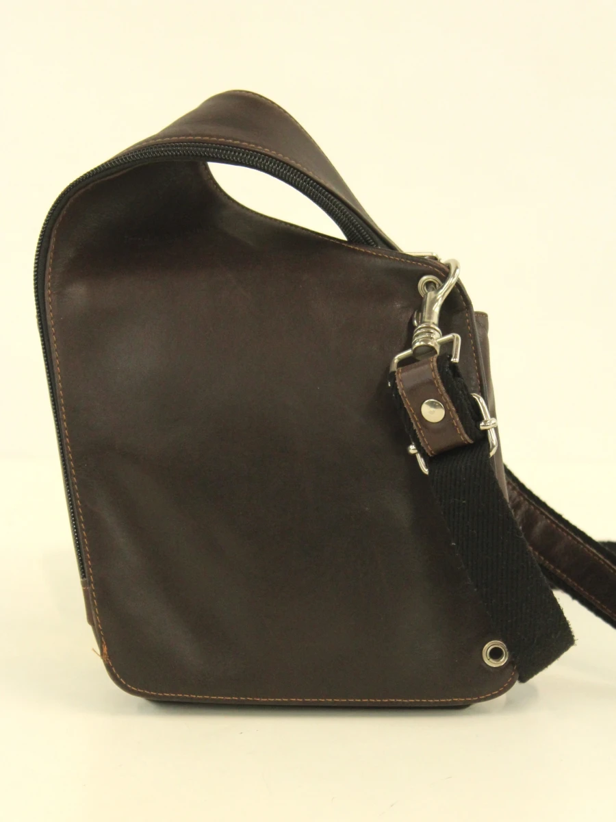 Jean-Louis Fourès - donkerbruine lederen crossbody / holstertas - foto 2