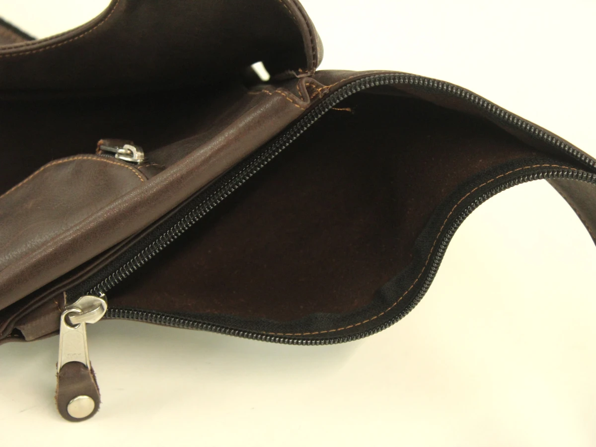 Jean-Louis Fourès - donkerbruine lederen crossbody / holstertas - foto 9