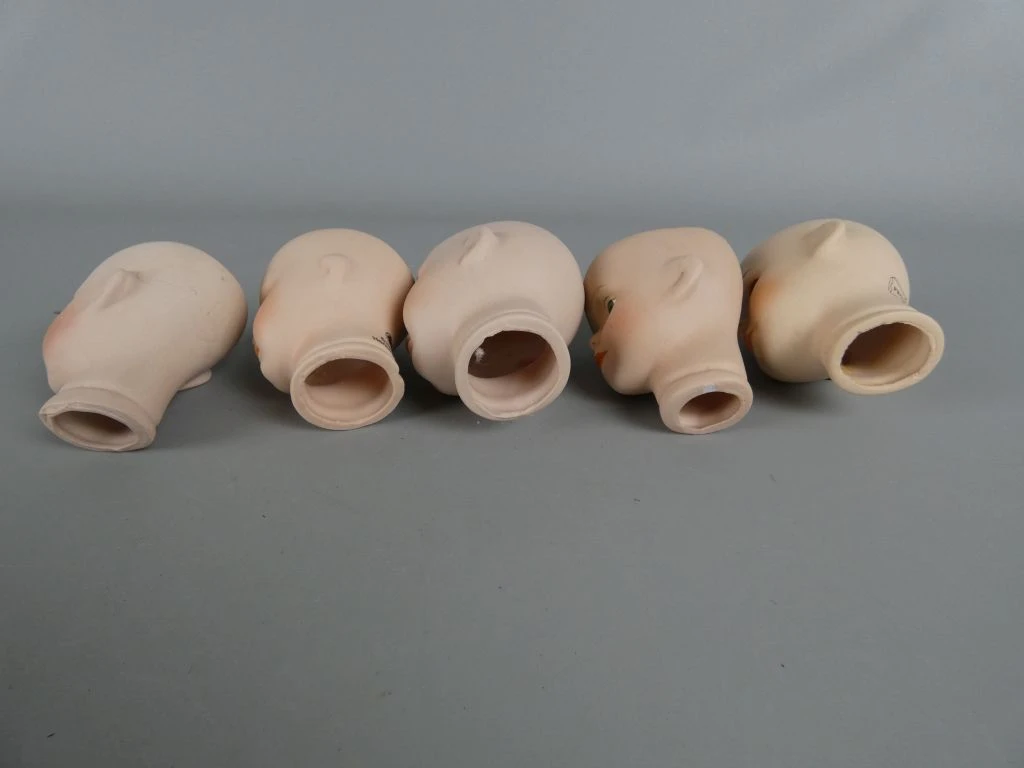 Set van 5 porseleinen poppenhoofden - foto 6