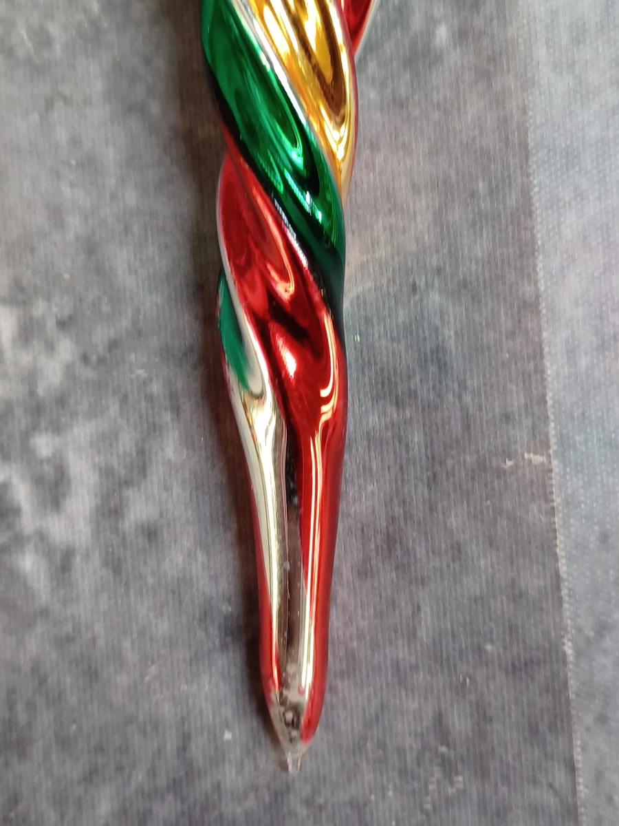 Set van 3 vintage glazen kersthangers - IJspegels - foto 4