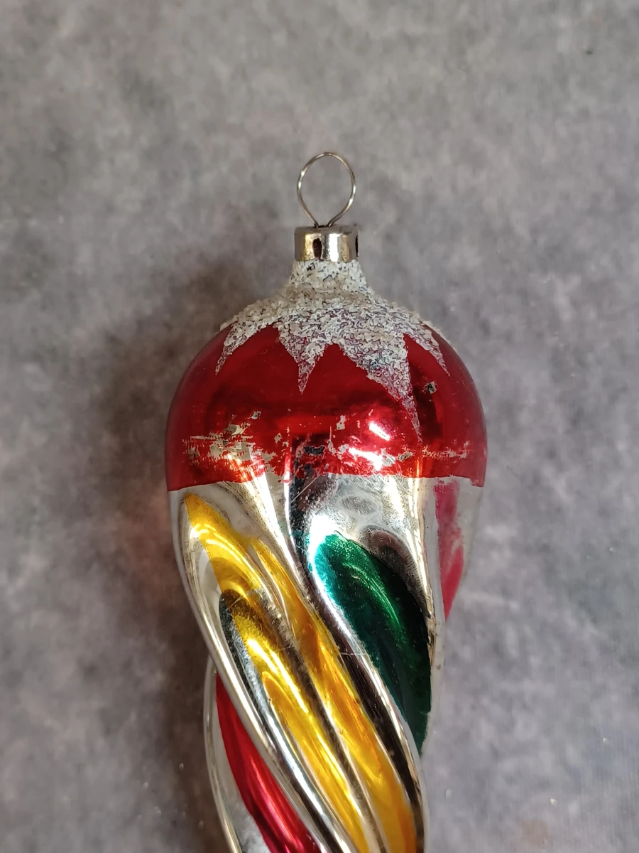 Set van 3 vintage glazen kersthangers - IJspegels - foto 6