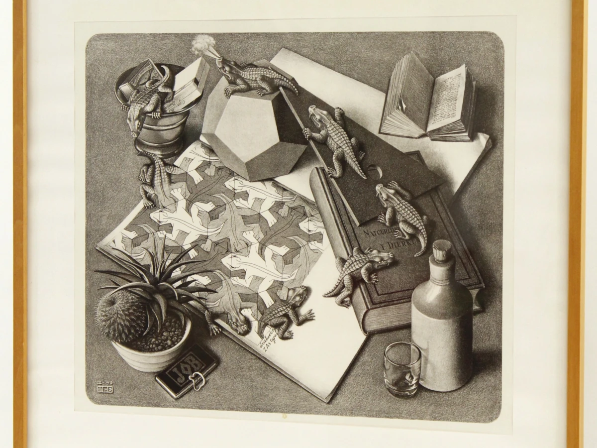 M.C. Escher reproductie prints Reptielen/Drie werelden - foto 3