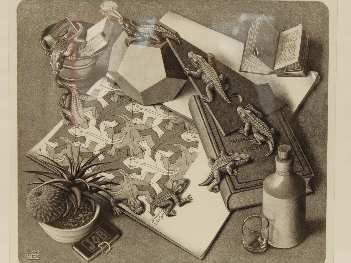 M.C. Escher reproductie prints Reptielen/Drie werelden - foto 4